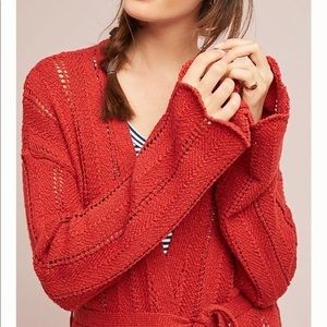 Anthropologie Knit Cardigan- Burnt Orange